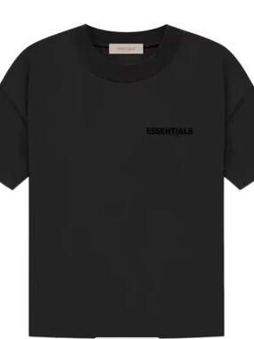 Essentials Black Minimal Logo Tee